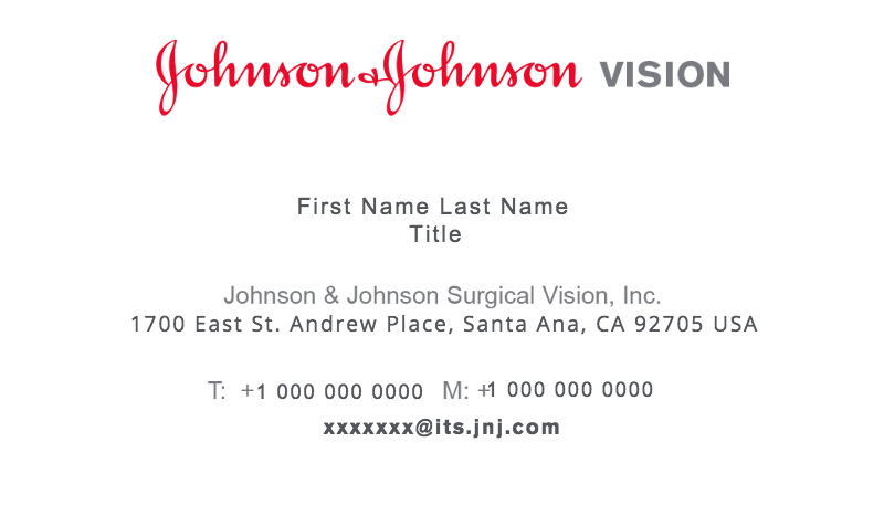 Johnson & Johnson Surgical Vision, Inc - 500 Business Cards