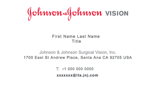 Johnson & Johnson Surgical Vision, Inc - 500 Business Cards - No Mobile Phone